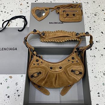Balenciaga Le Cagole Bag Brown Suede 26x12x6cm