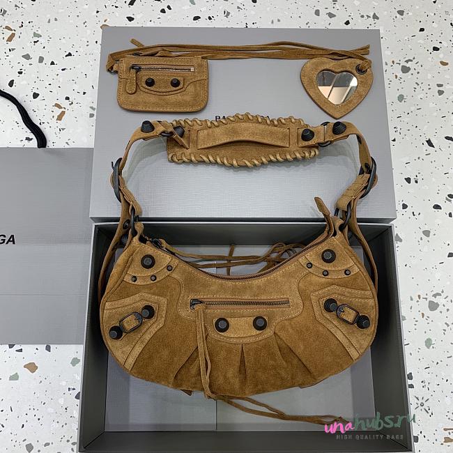 Balenciaga Le Cagole Bag Brown Suede 33x16x8cm - 1