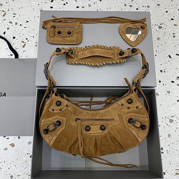 Balenciaga Le Cagole Bag Brown Suede 33x16x8cm