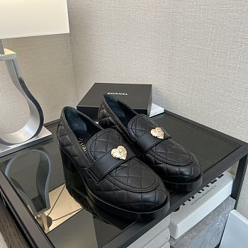 Chanel Lambskin Quilted CC Heart Loafers 