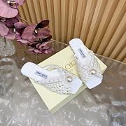 Jimmy Choo Samantha White Slides - 1