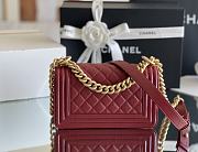 Chanel Leboy Bag Red Caviar Gold 20cm - 4