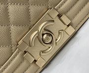 Chanel Medium Leboy Bag Beige Caviar Gold 25cm - 5