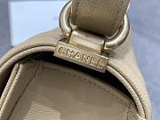 Chanel Medium Leboy Bag Beige Caviar Gold 25cm - 3