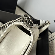 Chanel Medium Leboy Bag White Caviar Silver 25cm - 5