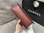 Chanel Medium Leboy Bag Burgundy Caviar Silver 25cm - 4
