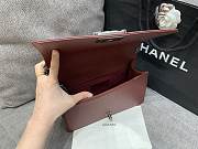 Chanel Medium Leboy Bag Burgundy Caviar Silver 25cm - 3