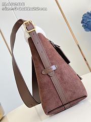 Louis Vuitton CarryAll PM Mahina Brown Suede 34x11x22cm - 3