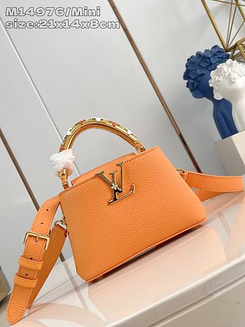 Louis Vuitton Mini Capucines Orange 21x14x8cm