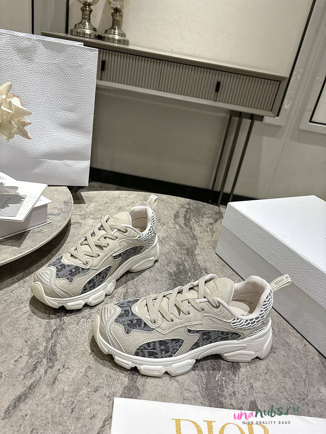 Dior Vibe-sneaker Chambray blauwe jacquard sneaker - 1