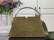Louis Vuitton Sac Capucines MM Souple Green Suede 33x24x12cm - 1