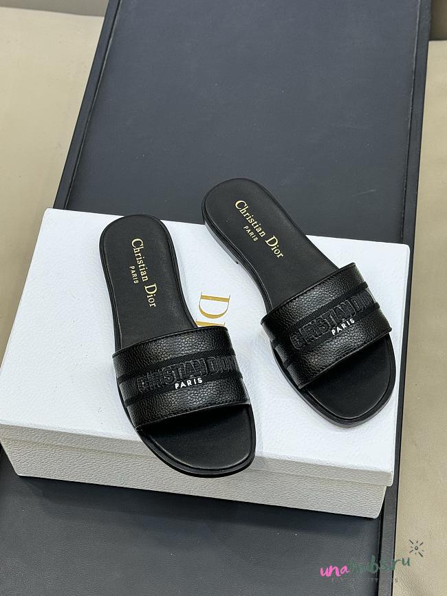 Dior Dway Slide Black Grained Calfskin - 1