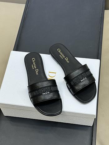 Dior Dway Slide Black Grained Calfskin