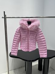 Balenciaga Hooded Corseted Puffer in Pink  - 1