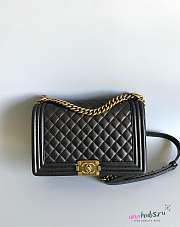 Chanel Le boy new medium lambskin black bag 28cm - 2