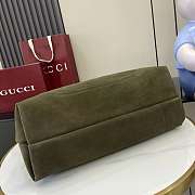 Gucci Softbit Maxi Shoulder Bag Green Suede 46x26x16cm - 4