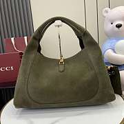 Gucci Softbit Maxi Shoulder Bag Green Suede 46x26x16cm - 3