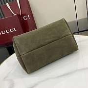 Gucci Softbit Small Tote Green Suede 27.5x21x16cm - 5