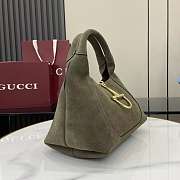 Gucci Softbit Small Tote Green Suede 27.5x21x16cm - 2