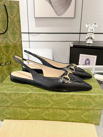 Gucci Erin GG Canvas Slingback Flats black