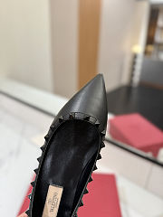 Valentino Garavani Rockstud leather Full Black ballet flats - 4
