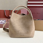 Loro Piana Large Bale bag Calfskin Taupe/Sun Gold 36x28x22cm - 1