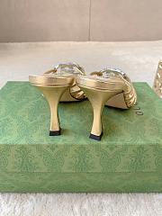 Gucci slide sandal with crystal Interlocking G gold 8.5cm - 3