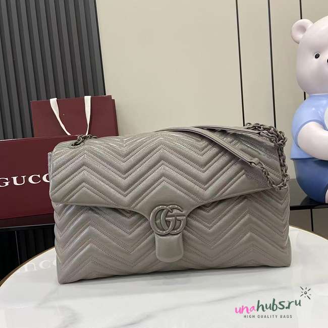 Gucci GG Marmont large shoulder bag grey 37.5x21x9cm - 1