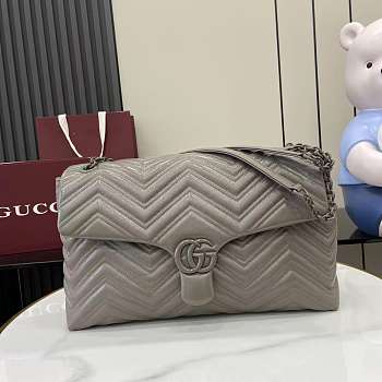 Gucci GG Marmont large shoulder bag grey 37.5x21x9cm