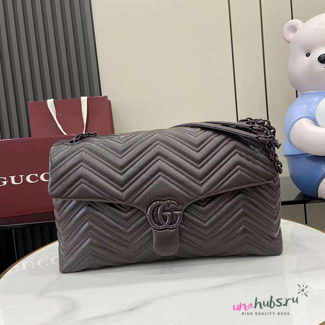 Gucci GG Marmont large shoulder bag dark brown 37.5x21x9cm - 1