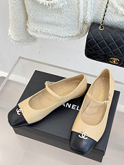 Chanel Ballet Beige Black Flat - 3