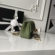 Chanel Mini Flap Bag Bell Green Lambskin 17cm - 4