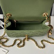 Chanel Mini Flap Bag Bell Green Lambskin 17cm - 2