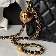 Chanel Mini Flap Bag Bell Black Lambskin 17cm - 5