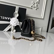 Chanel Mini Flap Bag Bell Black Lambskin 17cm - 4