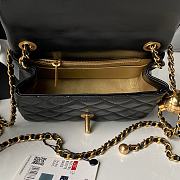 Chanel Mini Flap Bag Bell Black Lambskin 17cm - 2