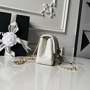 Chanel Mini Flap Bag Bell White Lambskin 17cm - 4
