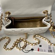 Chanel Mini Flap Bag Bell White Lambskin 17cm - 2