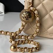 Chanel Mini Flap Bag Bell Beige Lambskin 17cm - 5