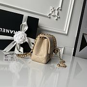 Chanel Mini Flap Bag Bell Beige Lambskin 17cm - 3