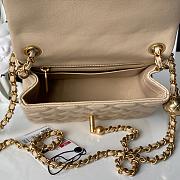Chanel Mini Flap Bag Bell Beige Lambskin 17cm - 2