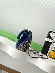 Chanel Flap Bag Sequins Multicolor Blue 21x14x8cm - 3