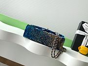 Chanel Flap Bag Sequins Multicolor Blue 21x14x8cm - 2