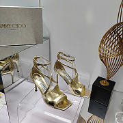 Jimmy Choo Azia 95 Gold Heels - 1