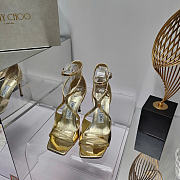 Jimmy Choo Azia 95 Gold Heels - 2