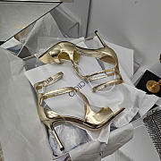 Jimmy Choo Azia 95 Gold Heels - 4