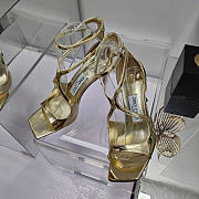Jimmy Choo Azia 95 Gold Heels - 3