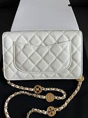 Chanel Flap Bag Woc White Caviar 19cm - 3