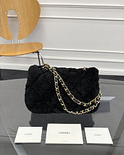 Chanel Medium flap Bag Fleece & Gold Black - 24x16x8cm - 4