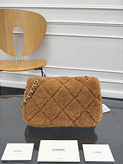 Chanel Medium flap Bag Fleece & Gold Full Brown - 24x16x8cm - 5